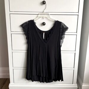 Free People Lovin On You Lace Trim Top